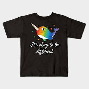 It's Okay To Be Different Unicorn Whale Kids T-Shirt